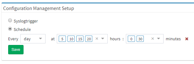 Configuration schedule