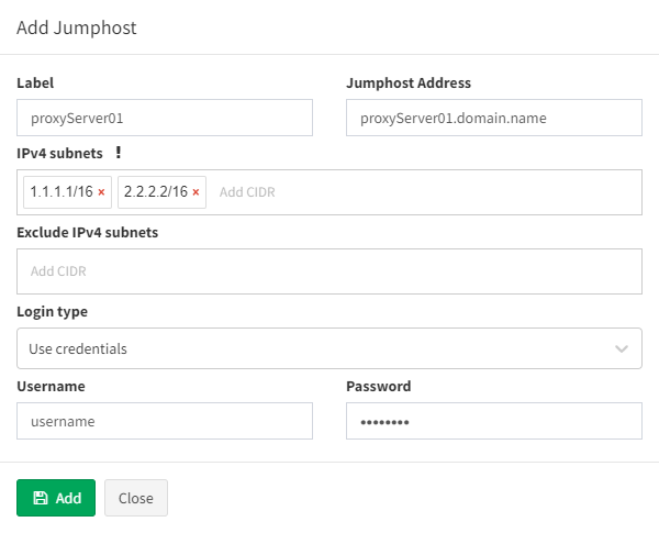 Jump host auth