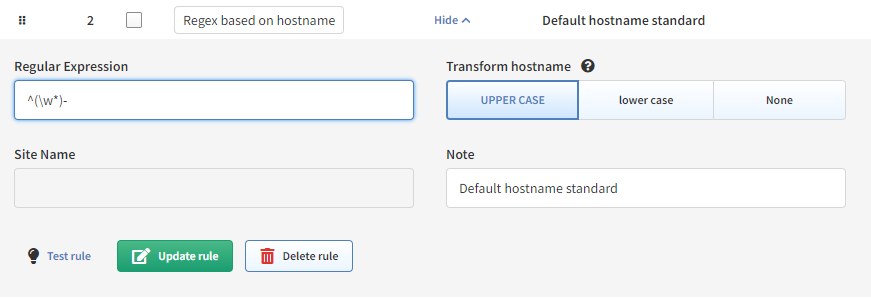 Site separation hostname regex