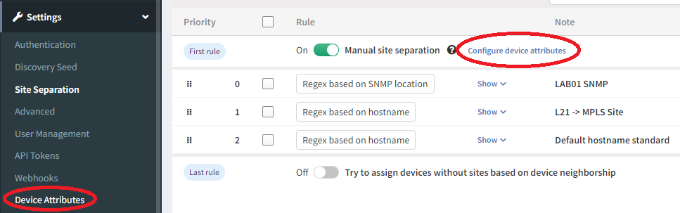 Site separation manual site separtion