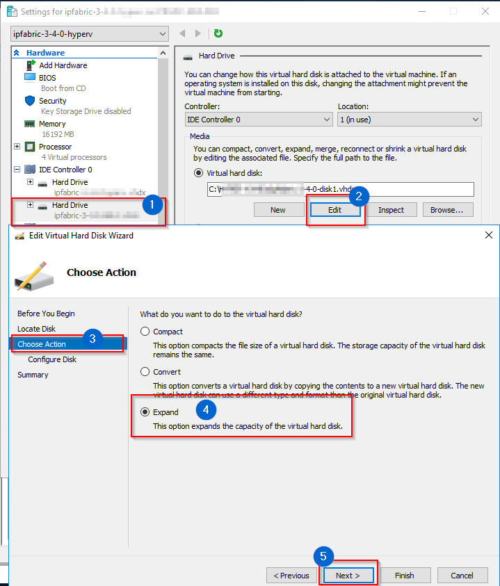 HyperV Setting disk size