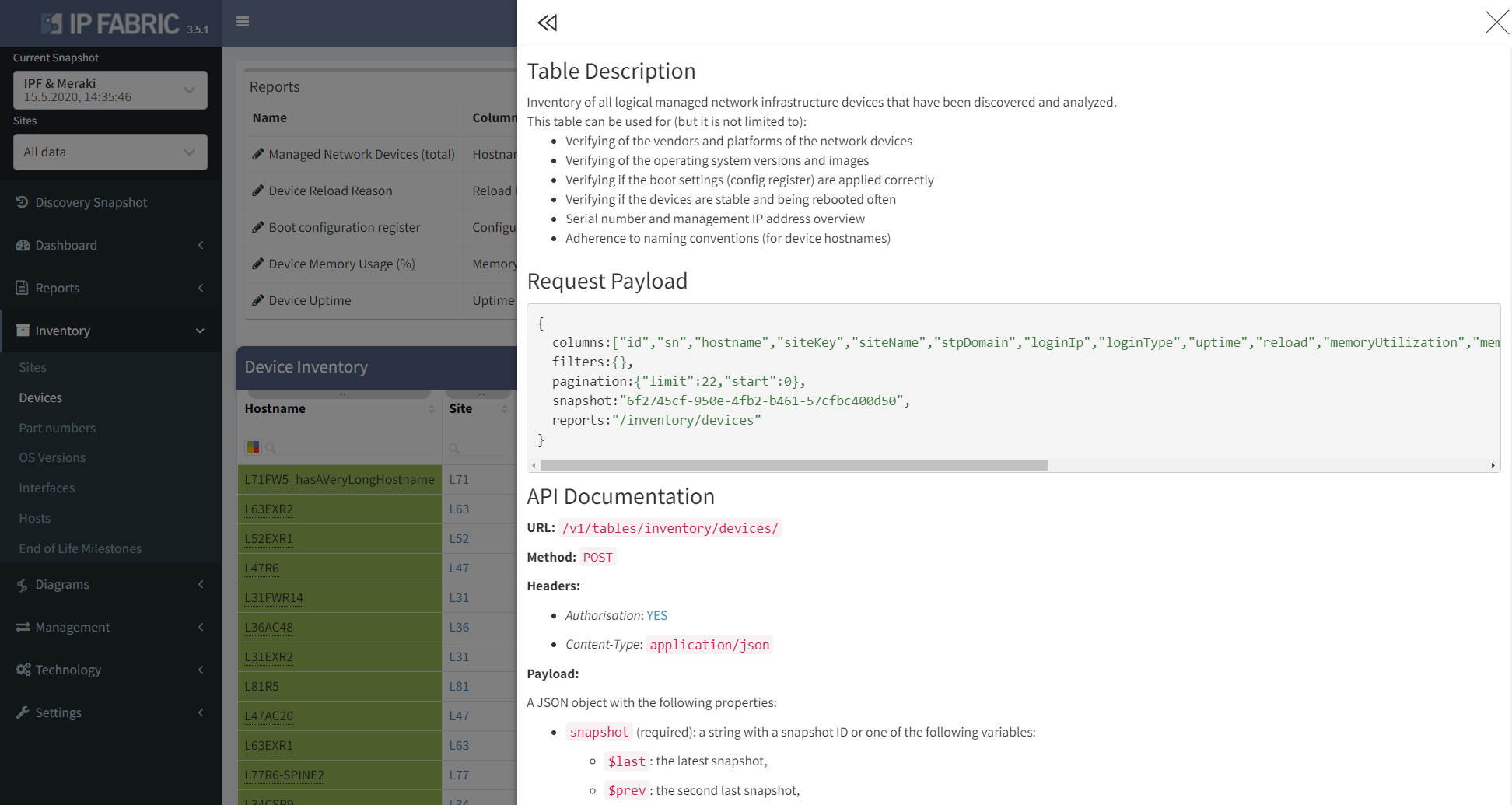 API Endpoint inline description