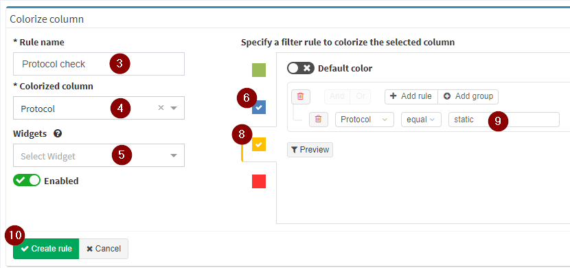 create rule process