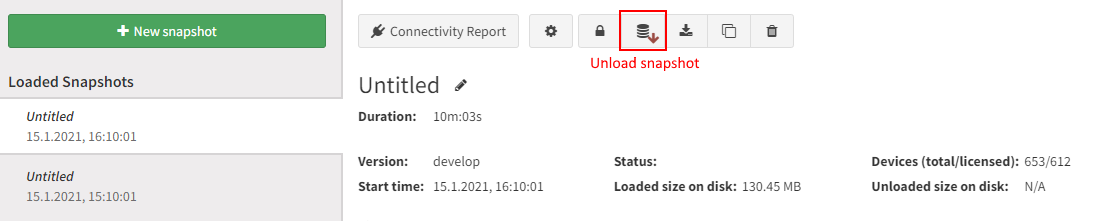 Snapshot unload