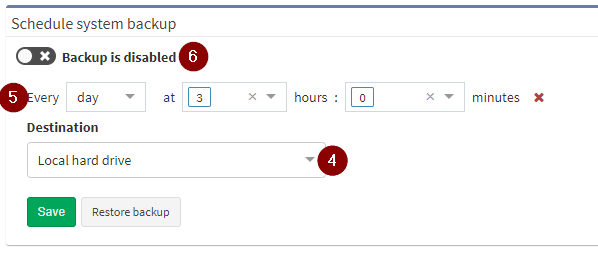 Schedule local backup